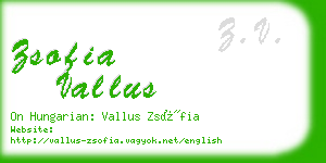 zsofia vallus business card